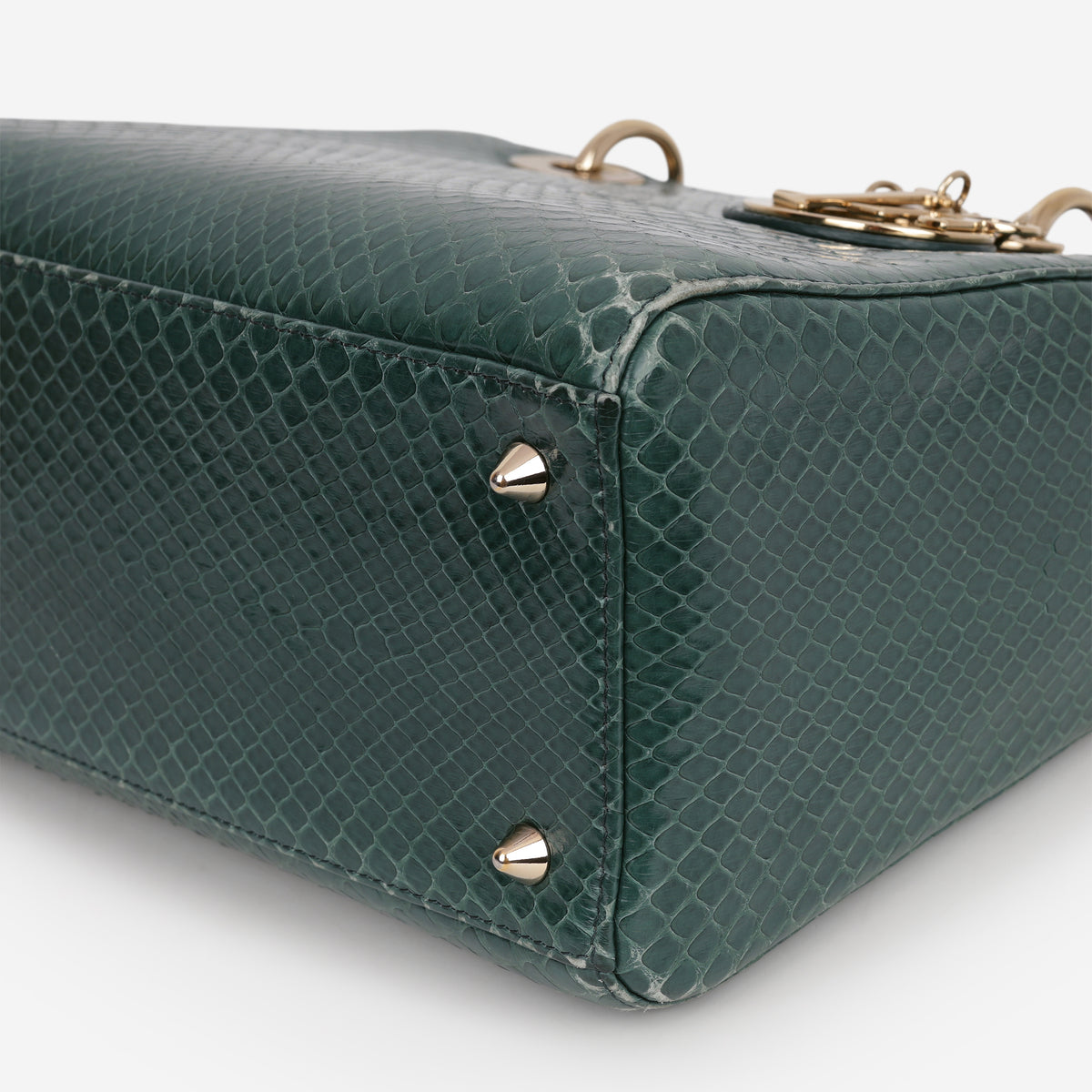 Medium Lady Dior - Green Watersnake skin | Champagne Gold Hardware