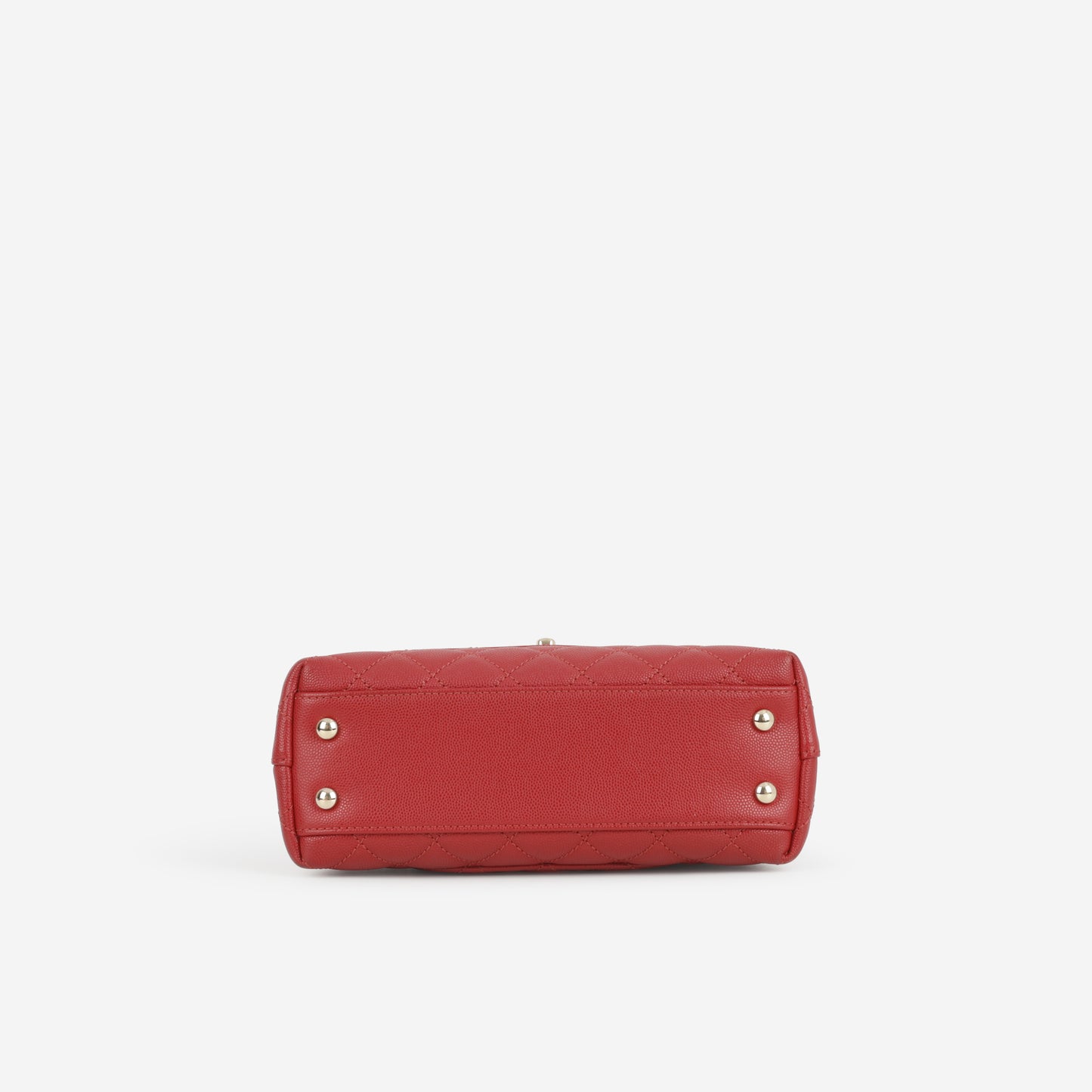 Chanel Small Coco Handle - Red Caviar | Champagne Gold Hardware