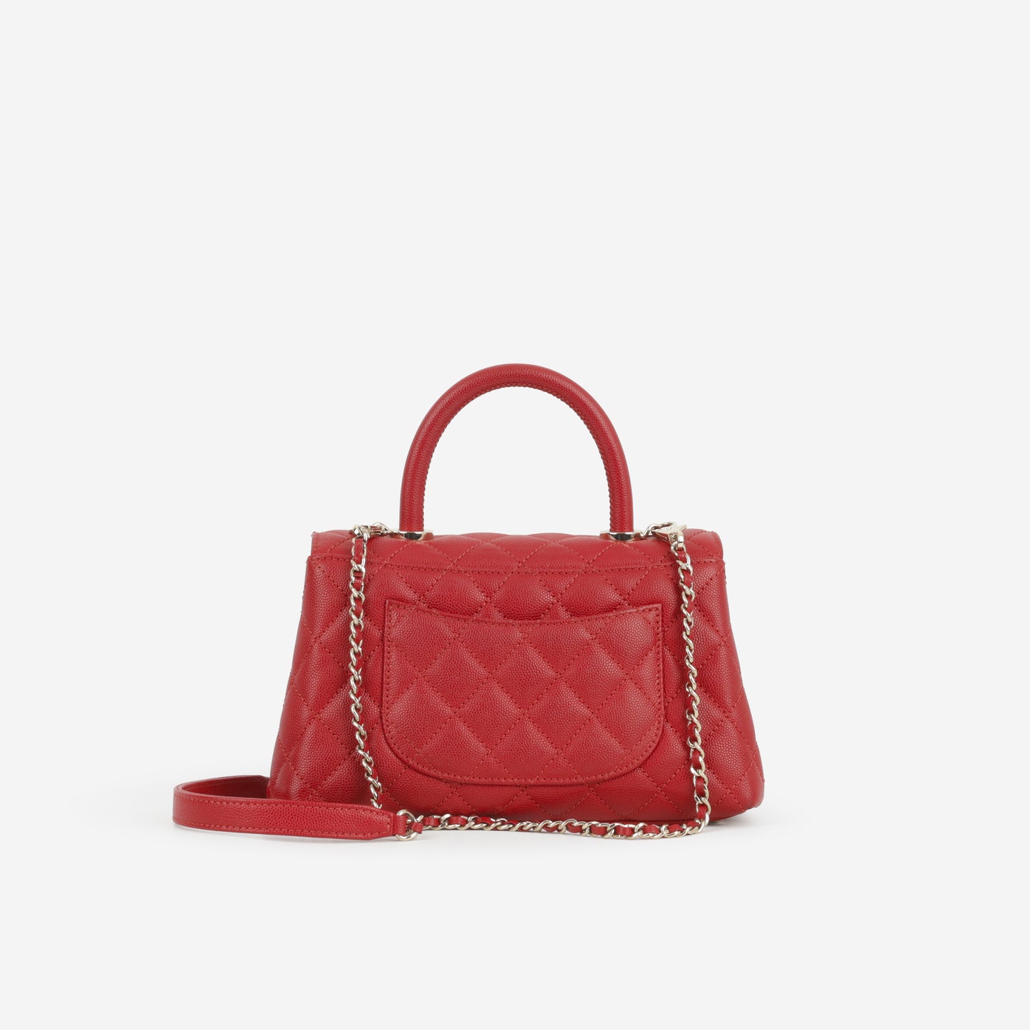 Chanel Small Coco Handle - Red Caviar | Champagne Gold Hardware