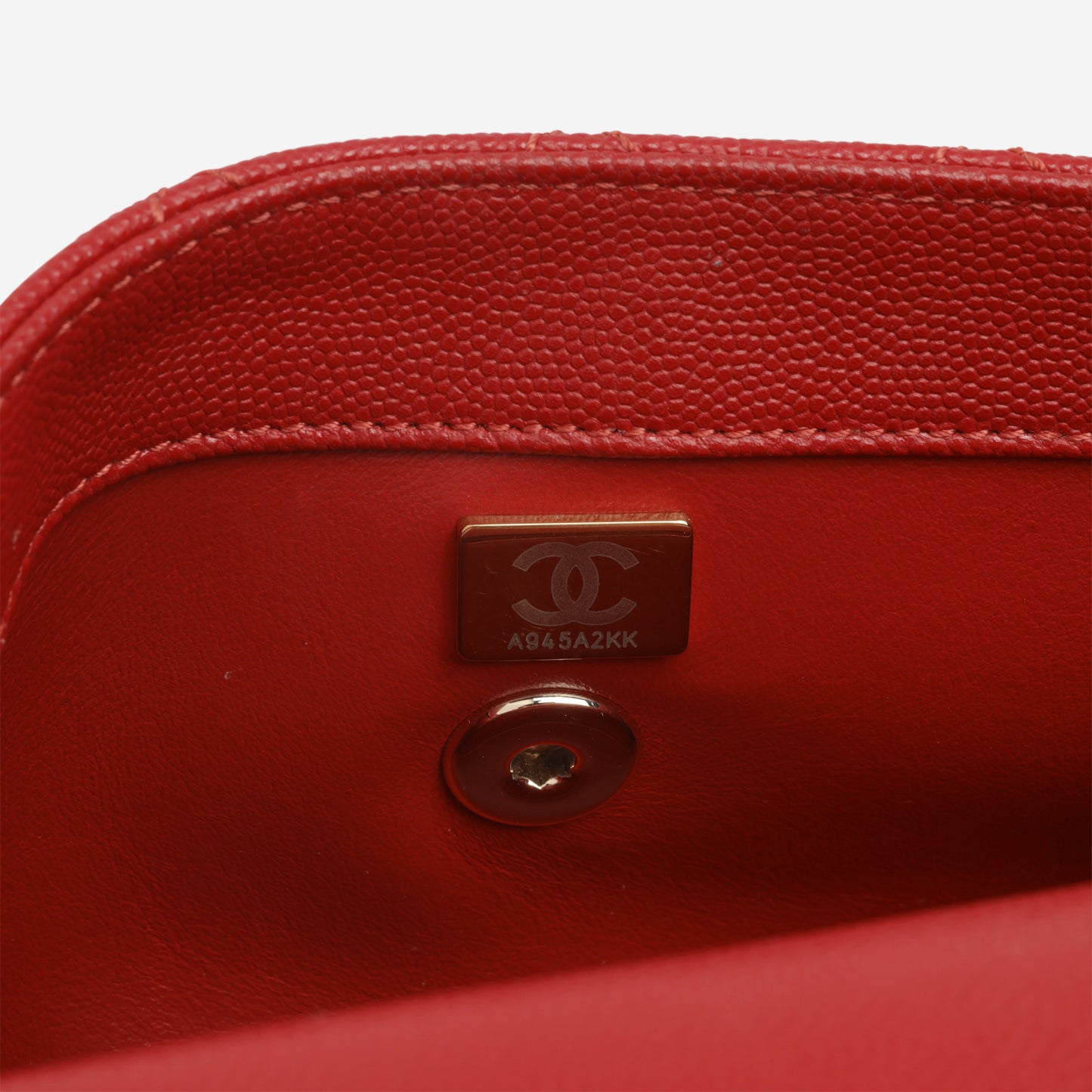 Chanel Small Coco Handle - Red Caviar | Champagne Gold Hardware