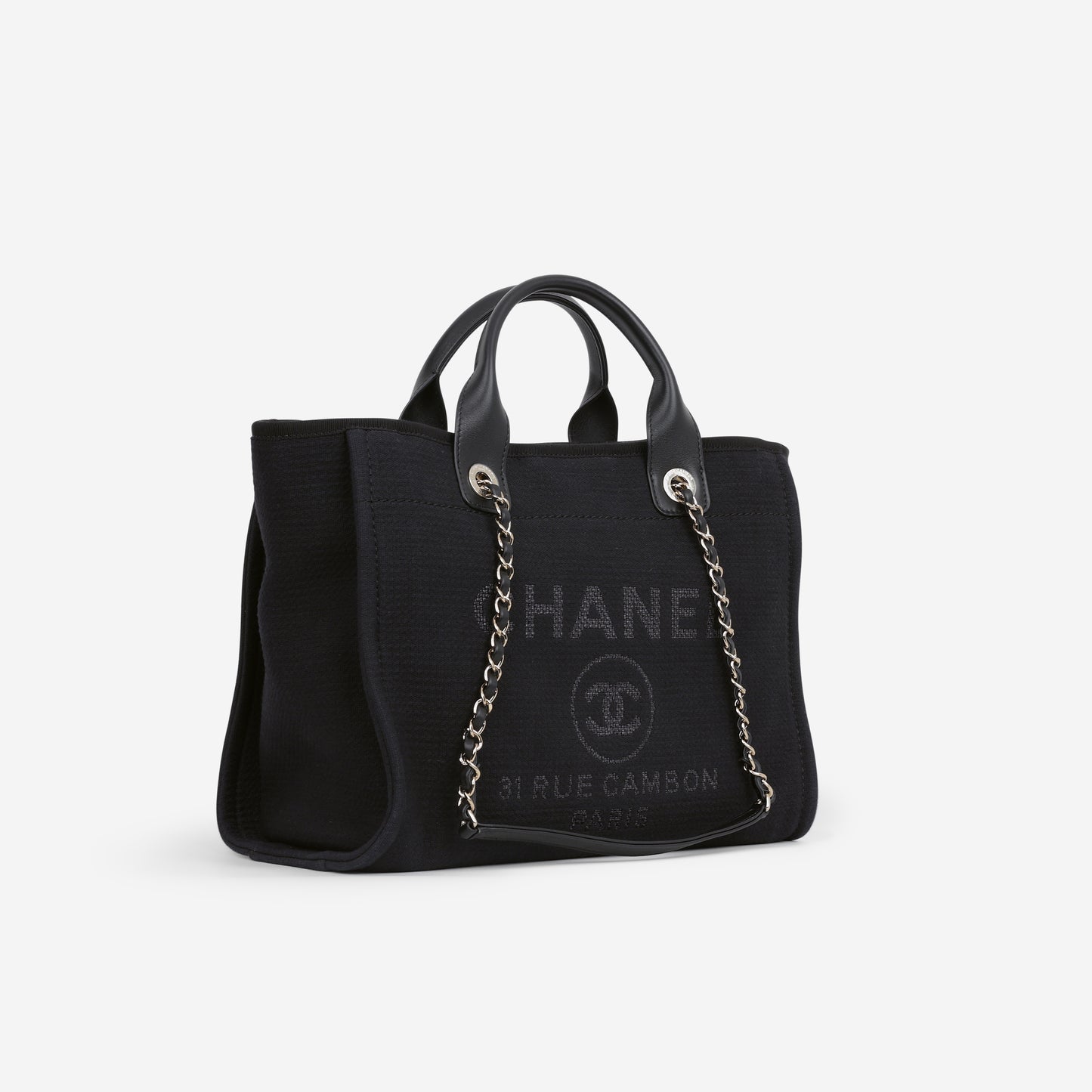 Chanel Small Deauville - Black Canvas | Champagne Gold Hardware