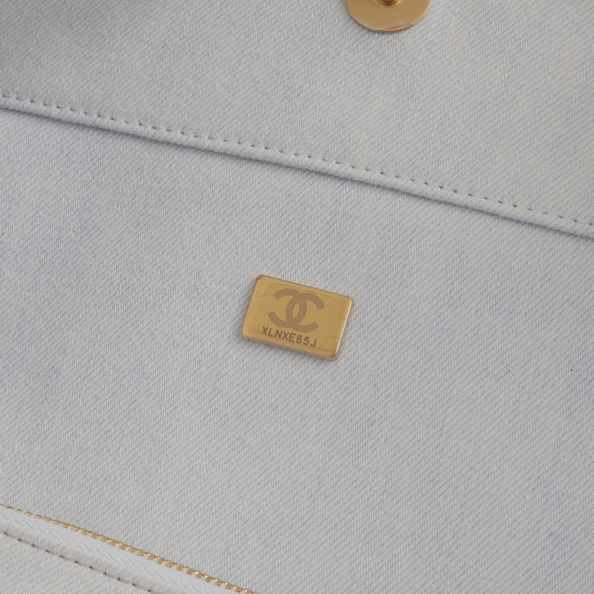 Chanel Coco Beach Tote - Light Quilted Denim / Brown Lambskin Trim | Gold Hardware