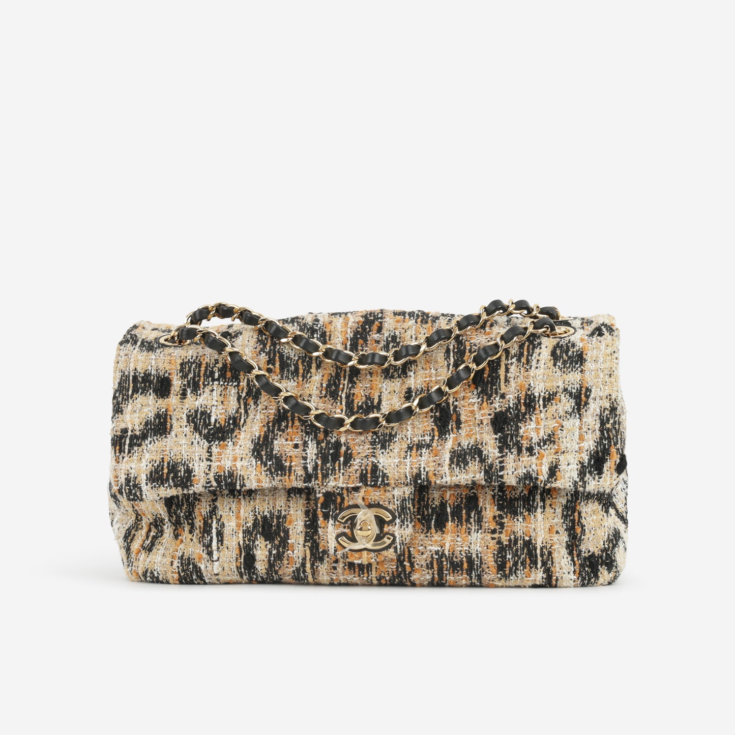 Chanel Métiers d’Art 2026 Maxi Flap 32 - Leopard Tweed / Mixed Fibers | Gold Hardware