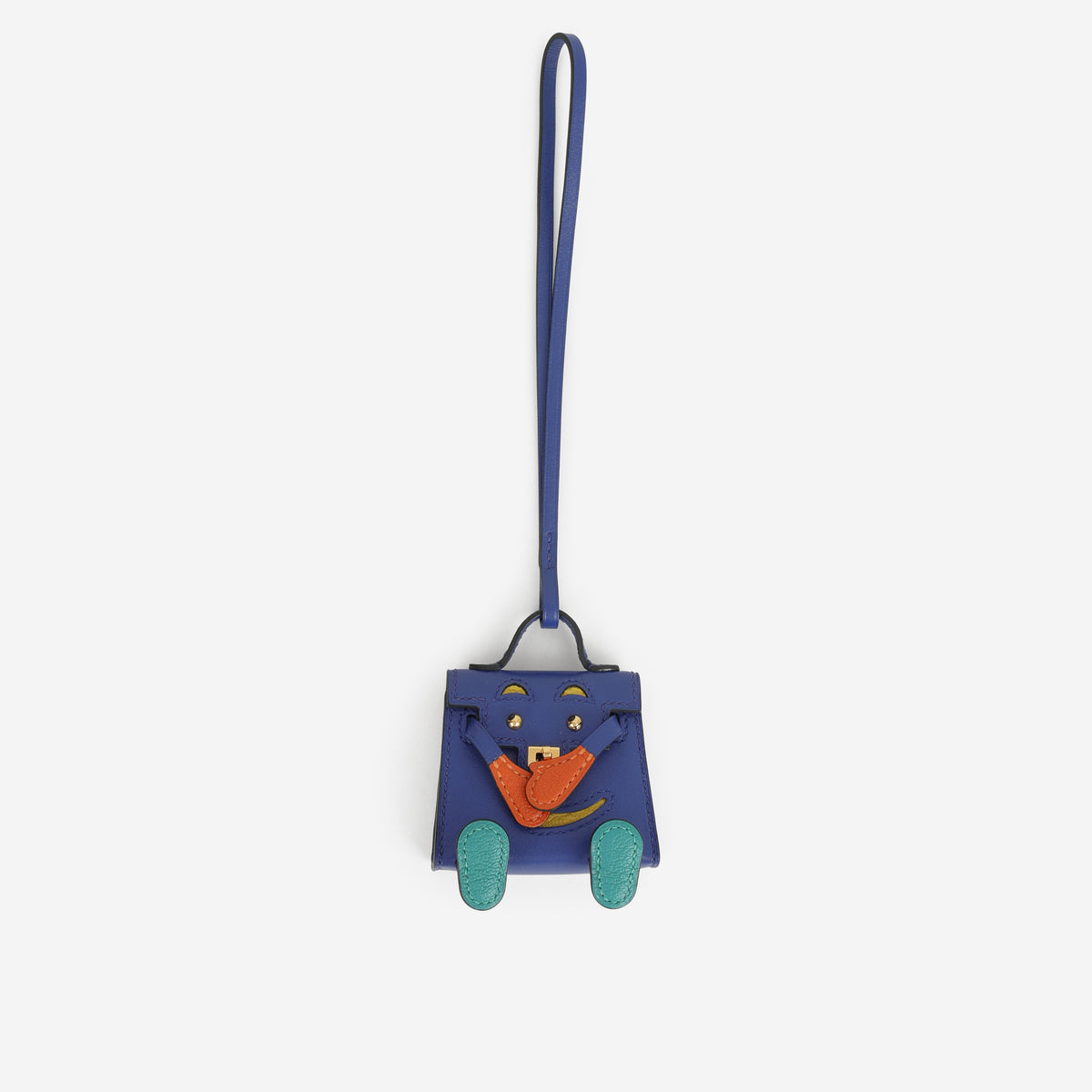 Hermès Kelly Doll Charm - Bleu Electrique / Feu / Jaune De Naples / Vert Tadelakt | Gold Hardware