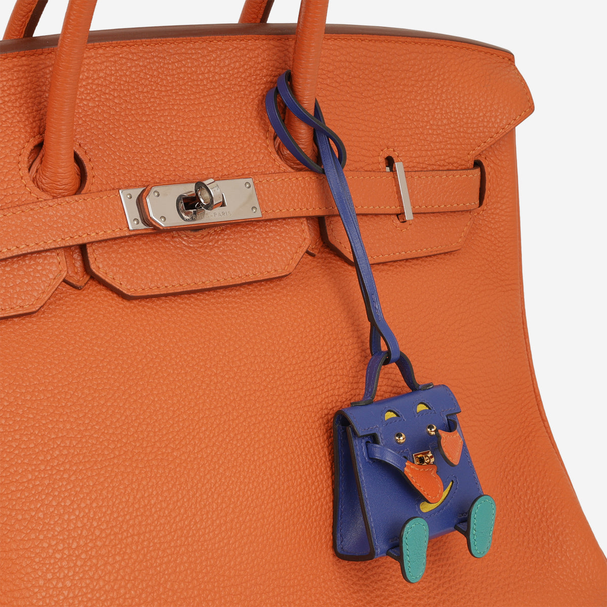 Hermès Kelly Doll Charm - Bleu Electrique / Feu / Jaune De Naples / Vert Tadelakt | Gold Hardware