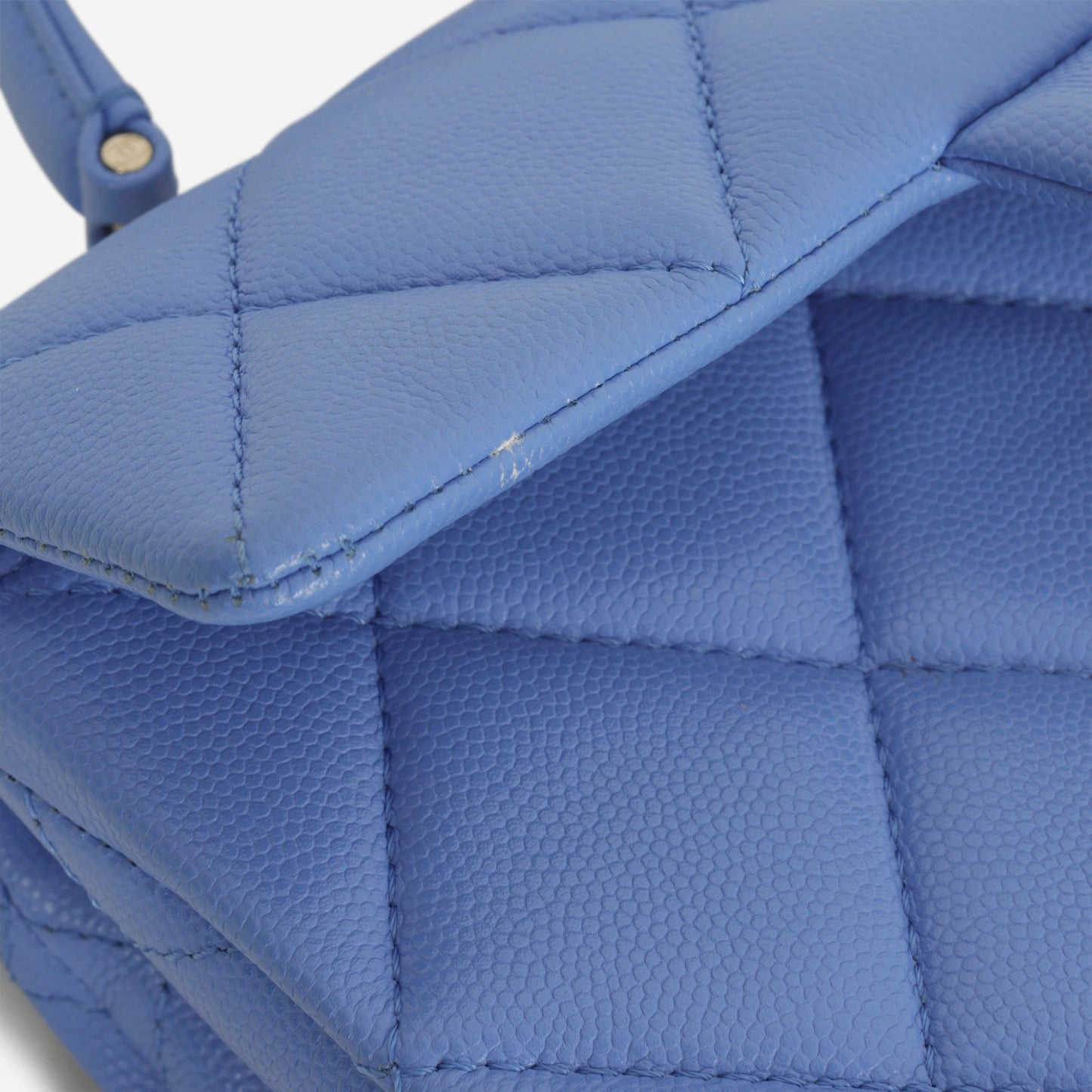 Chanel Retro Twist Top Handle Flap - Blue Caviar | Champagne Gold Hardware