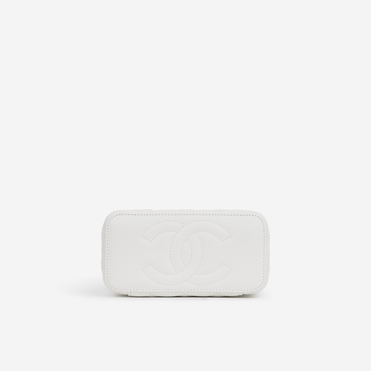 Chanel Small Vanity on Chain - White Caviar | Champagne Gold Hardware