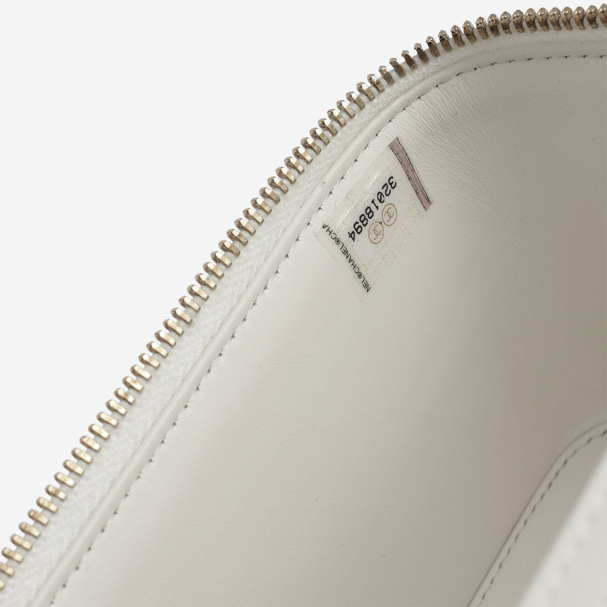 Chanel Small Vanity on Chain - White Caviar | Champagne Gold Hardware
