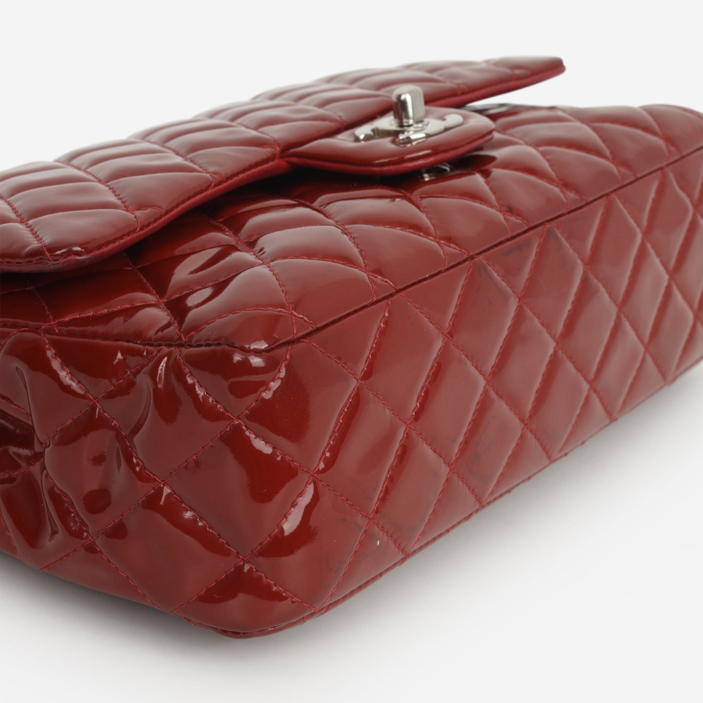 Chanel Medium Classic Flap - Red Patent | Silver Hardware
