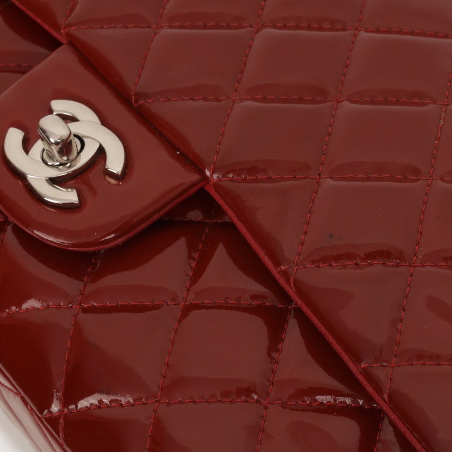 Chanel Medium Classic Flap - Red Patent | Silver Hardware