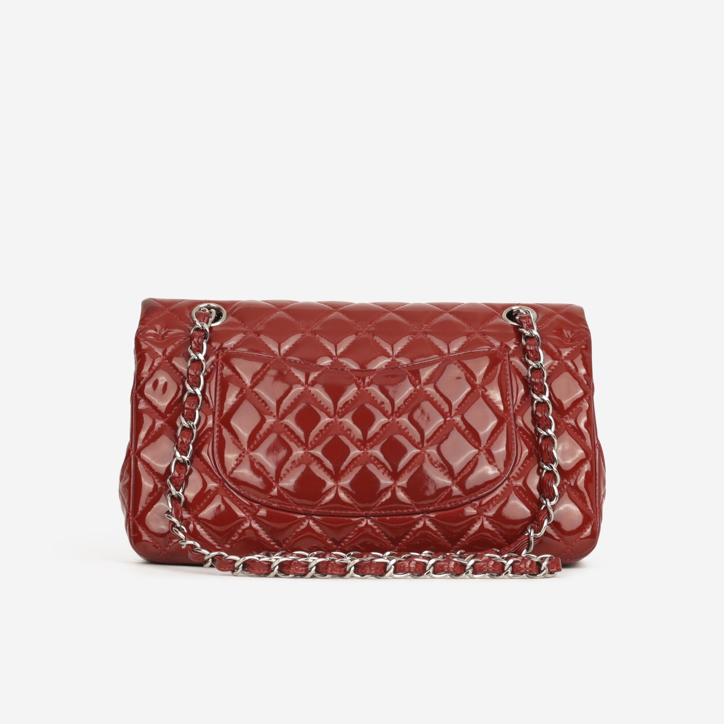 Chanel Medium Classic Flap - Red Patent | Silver Hardware