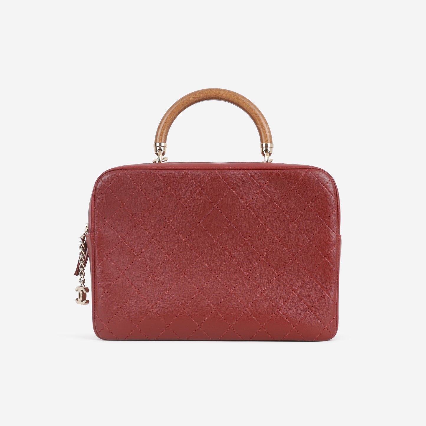 Chanel Knock On Wood Quilted Case - Burgundy Calfskin  | Champagne Gold Hardware