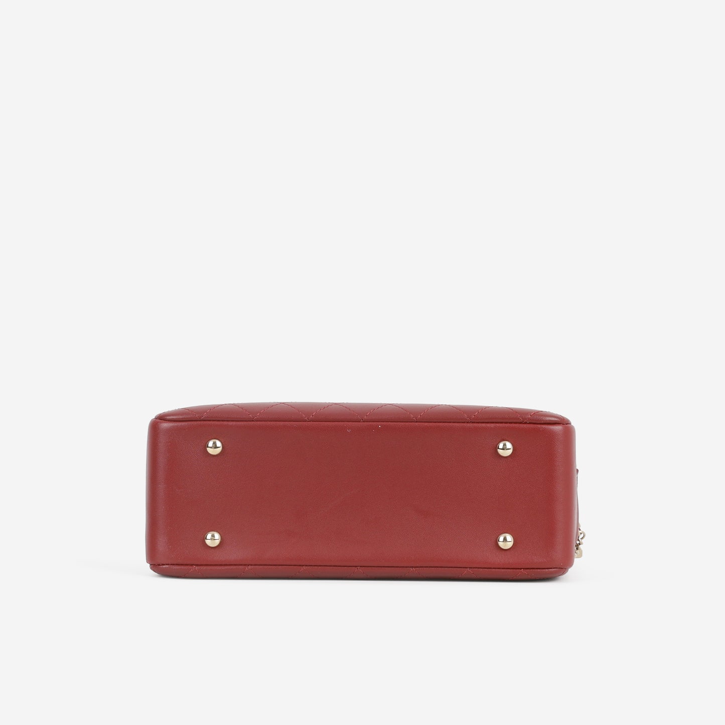 Chanel Knock On Wood Quilted Case - Burgundy Calfskin  | Champagne Gold Hardware