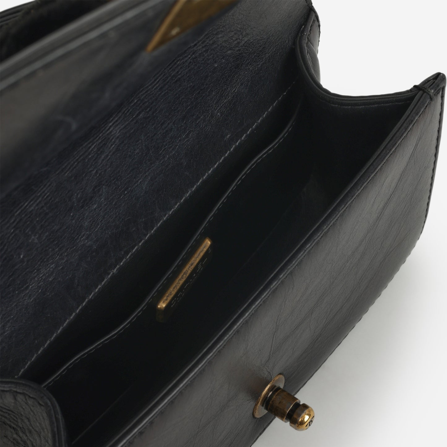 Chanel Small Boy Bag - Black Fur Panel / Lambskin | Antique Gold Hardware