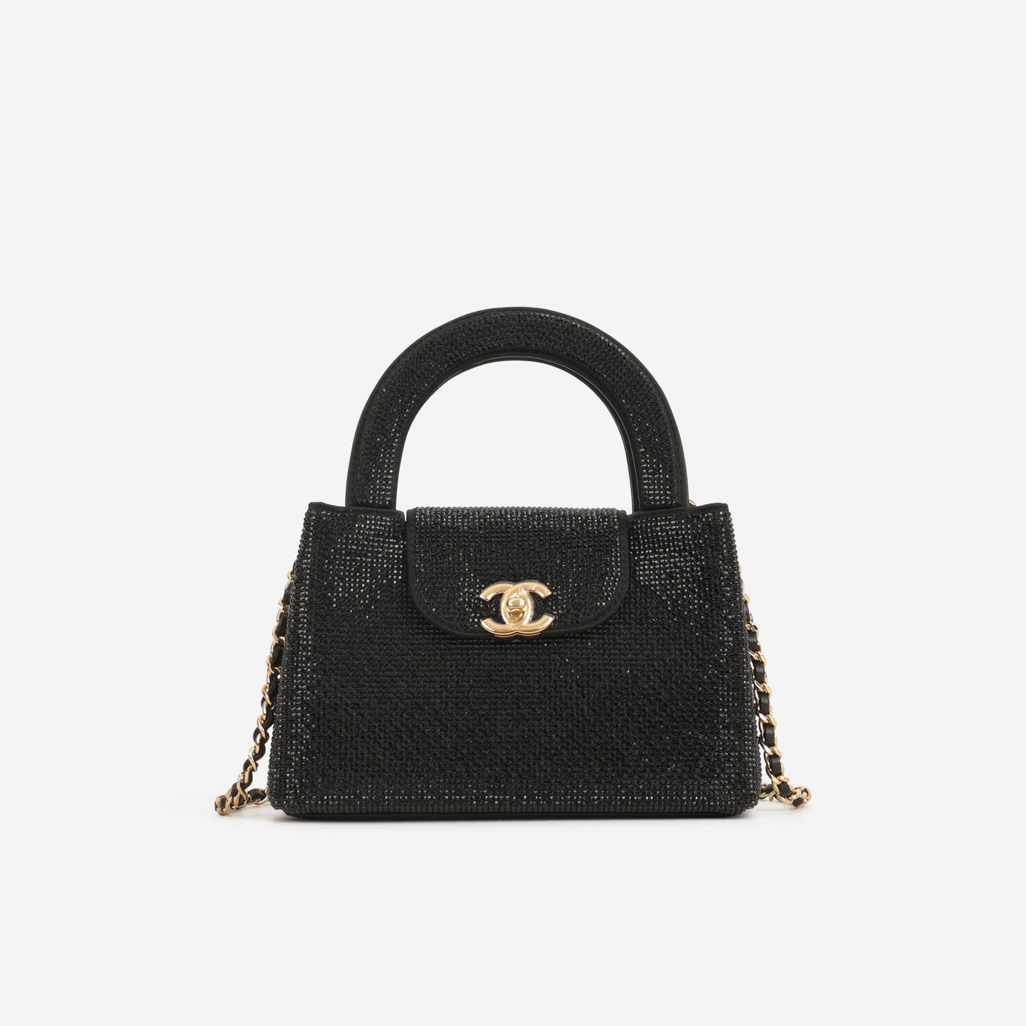 Chanel FW26 Small Kelly Re-Edition - Black Strass | Gold Hardware