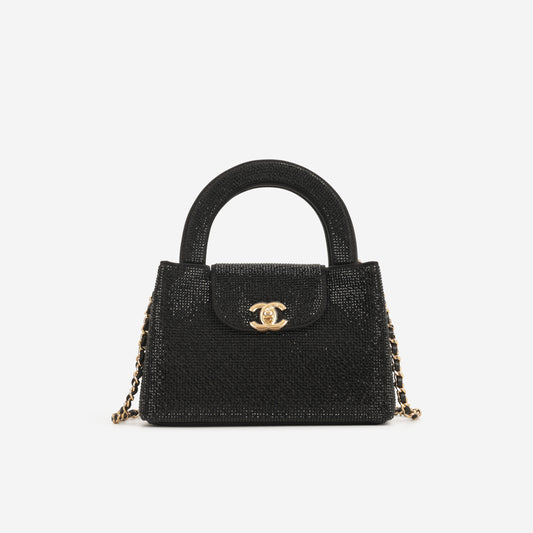 Chanel FW26 Small Kelly Re-Edition - Black Strass | Gold Hardware - Bagista