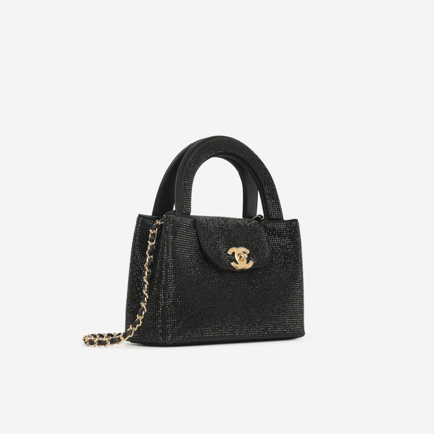 Chanel FW26 Small Kelly Re-Edition - Black Strass | Gold Hardware