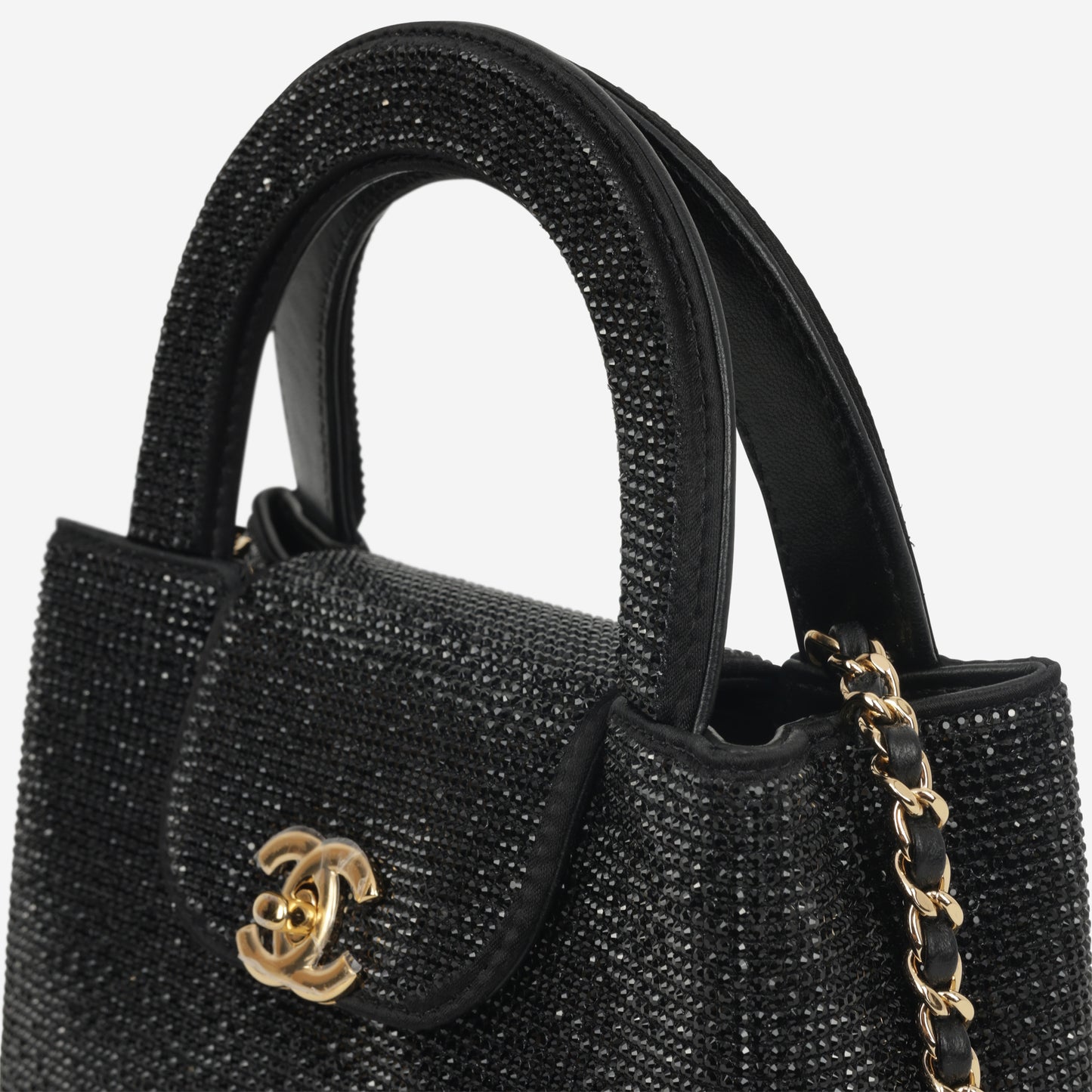 Chanel FW26 Small Kelly Re-Edition - Black Strass | Gold Hardware