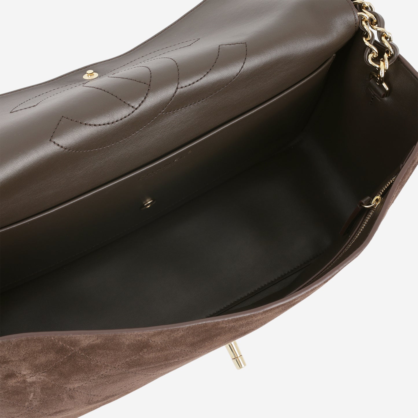 Chanel SS26 Maxi Flap Bag - Brown Suede Goatskin | Gold Hardware