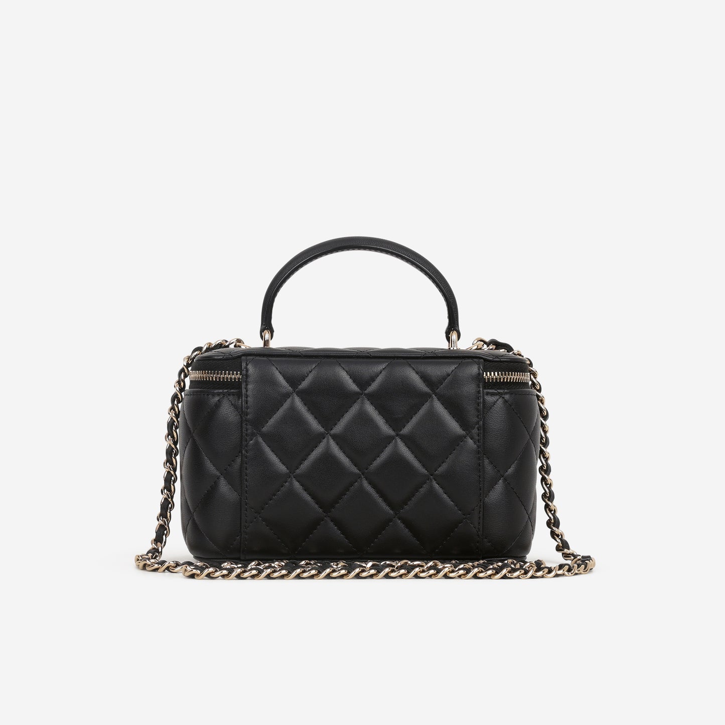 Chanel Top Handle Vanity - Black Lambskin | Champagne Gold Hardware