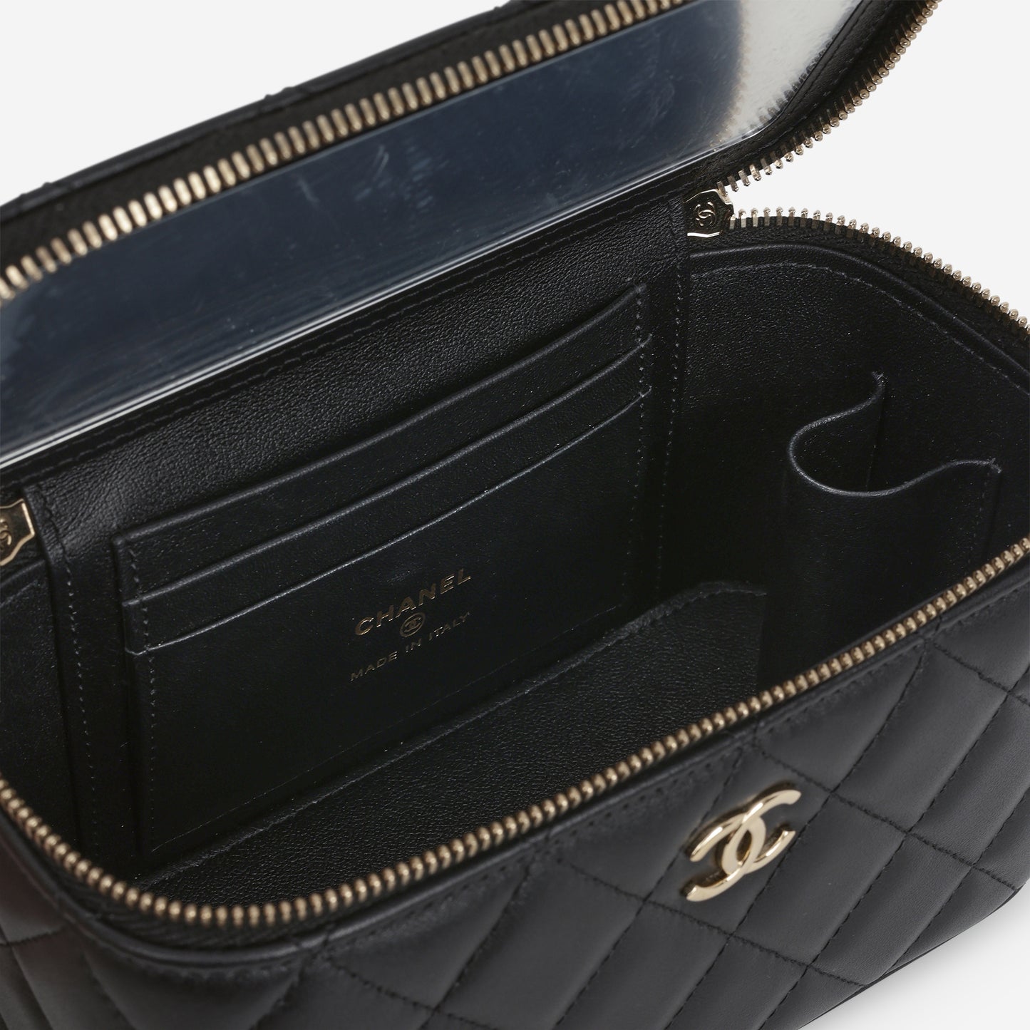 Chanel Top Handle Vanity - Black Lambskin | Champagne Gold Hardware