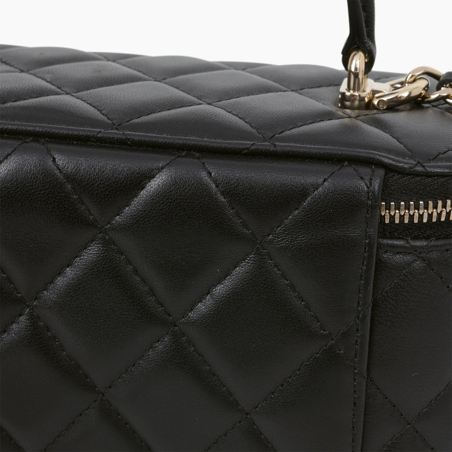 Chanel Top Handle Vanity - Black Lambskin | Champagne Gold Hardware