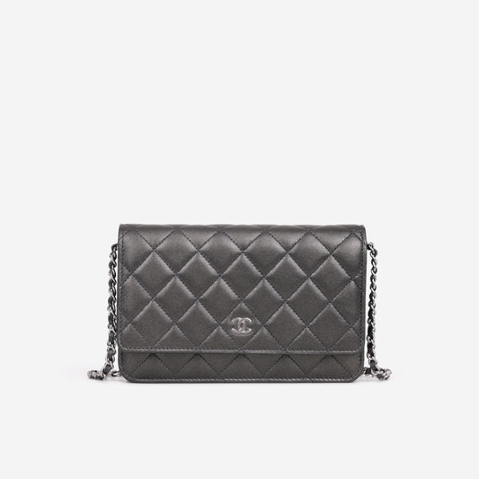 Chanel WOC - Metallic Grey Lambskin | Silver Hardware - Bagista