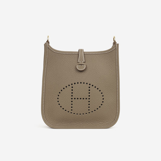 Hermès Mini Evelyne TPM - Etoupe Clemence | Gold Hardware