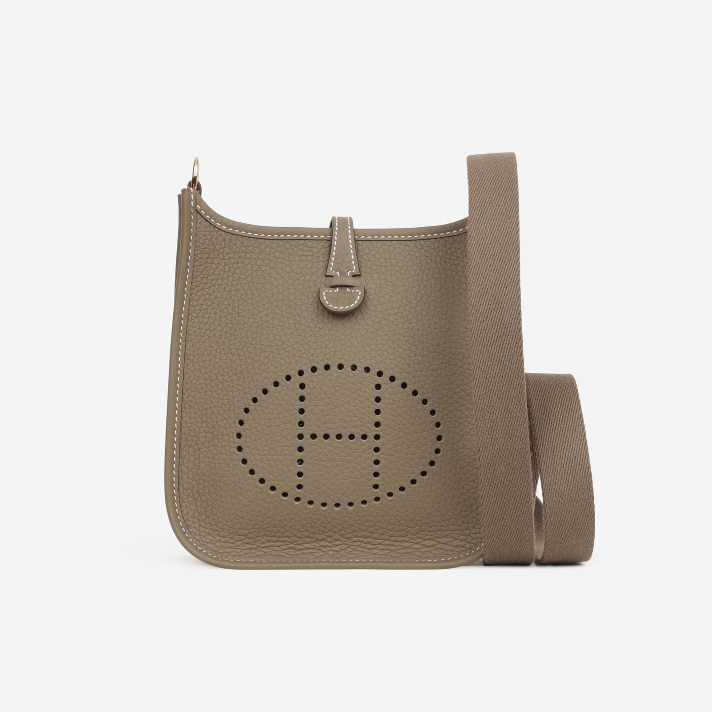 Hermès Mini Evelyne TPM - Etoupe Clemence | Gold Hardware