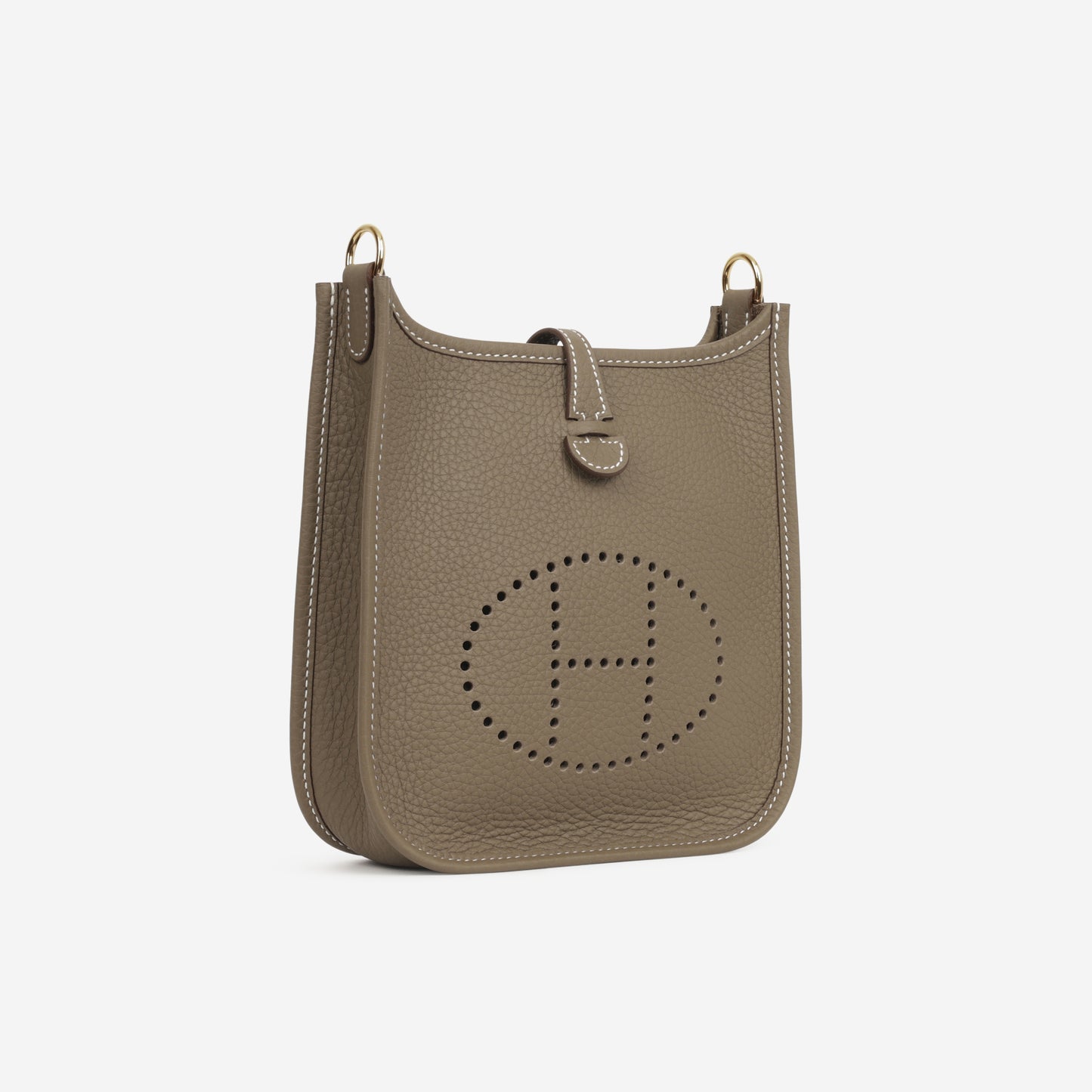 Hermès Mini Evelyne TPM - Etoupe Clemence | Gold Hardware