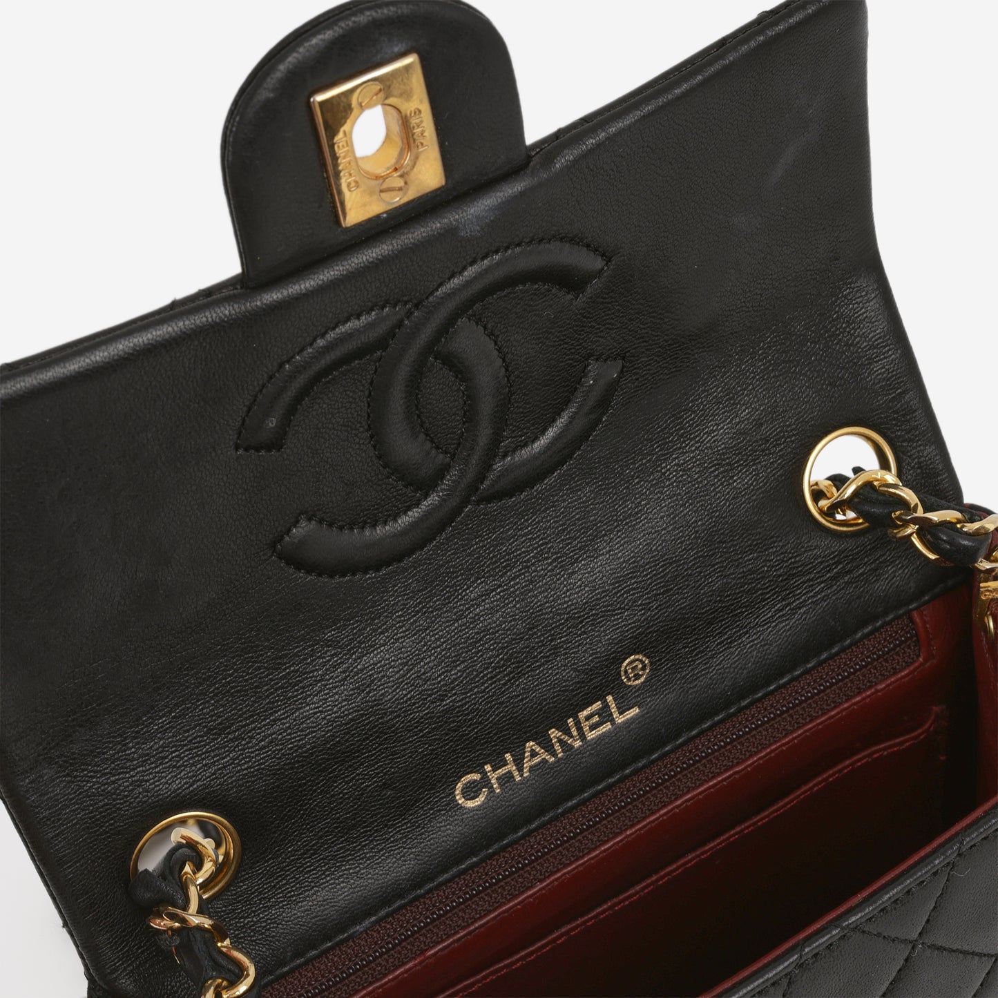 Chanel Vintage Mini Square Flap - Black Lambskin | Gold Hardware
