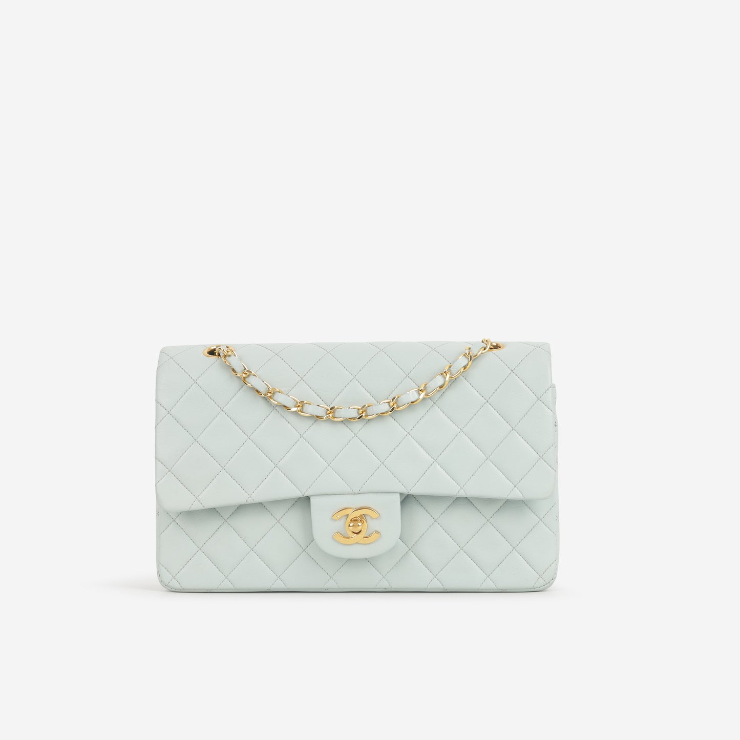 Chanel Vintage Medium Classic Flap - Blue Lambskin | Gold Hardware
