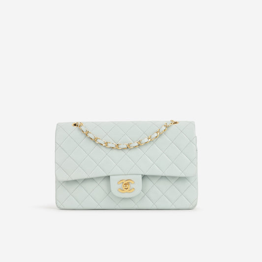 Chanel Vintage Medium Classic Flap - Blue Lambskin | Gold Hardware