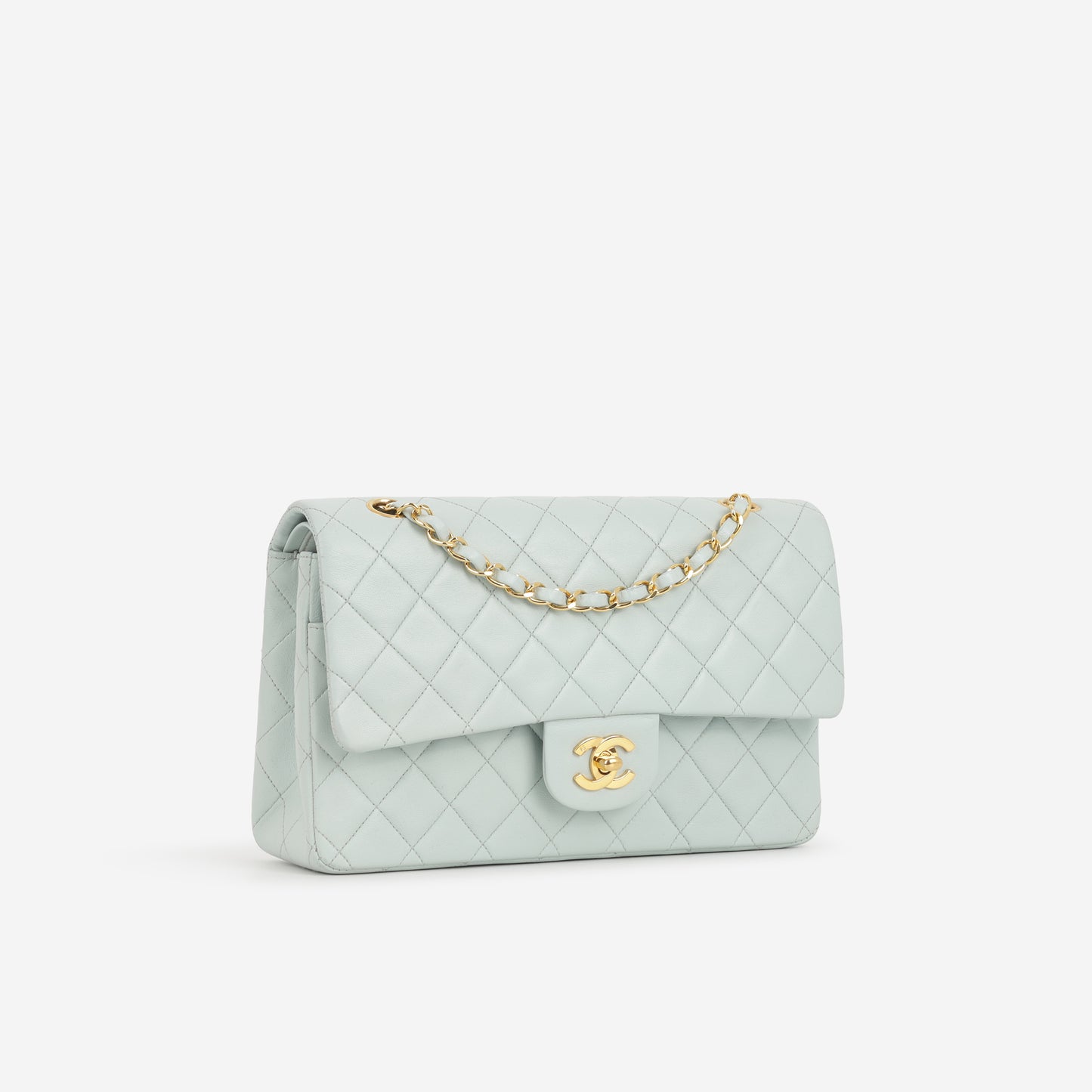 Chanel Vintage Medium Classic Flap - Blue Lambskin | Gold Hardware