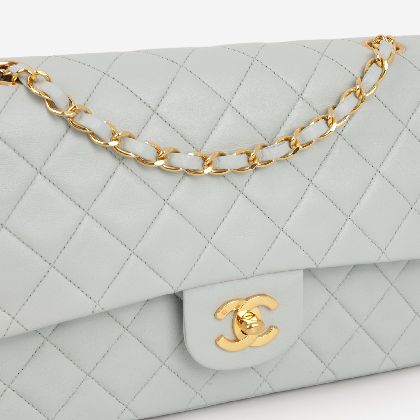 Chanel Vintage Medium Classic Flap - Blue Lambskin | Gold Hardware