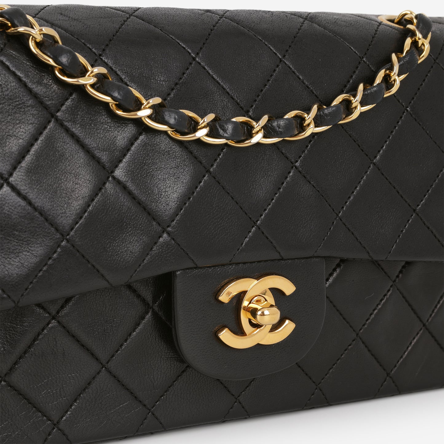 Chanel Vintage Small Classic Flap - Black Lambskin | Gold Hardware