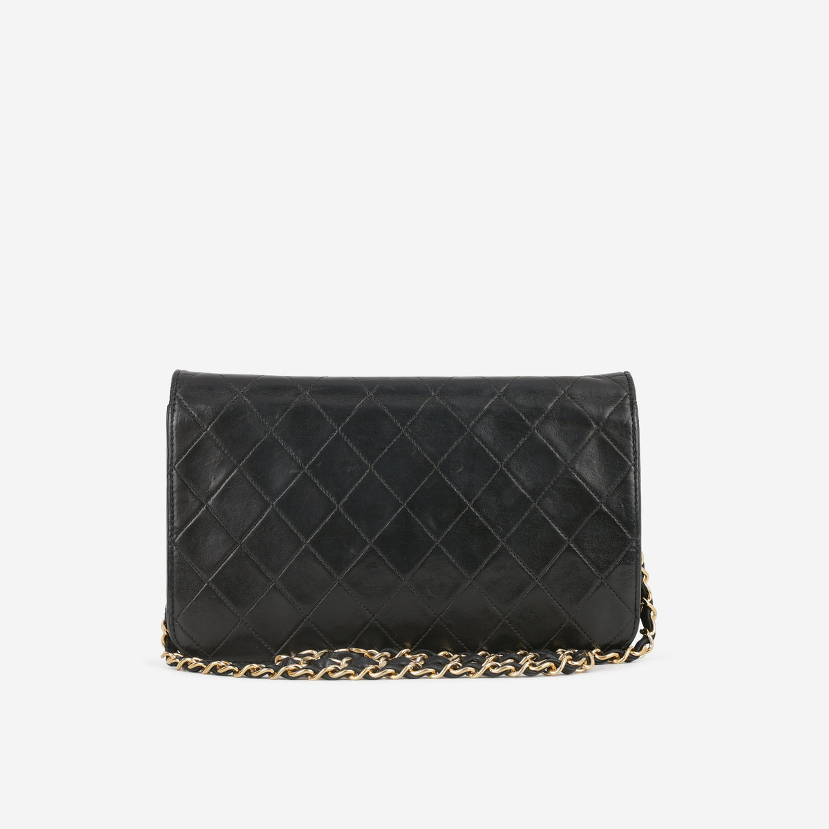Chanel Vintage Single Full Flap - Black Lambskin | Gold Hardware
