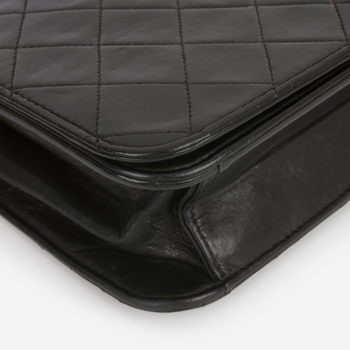 Chanel Vintage Single Full Flap - Black Lambskin | Gold Hardware