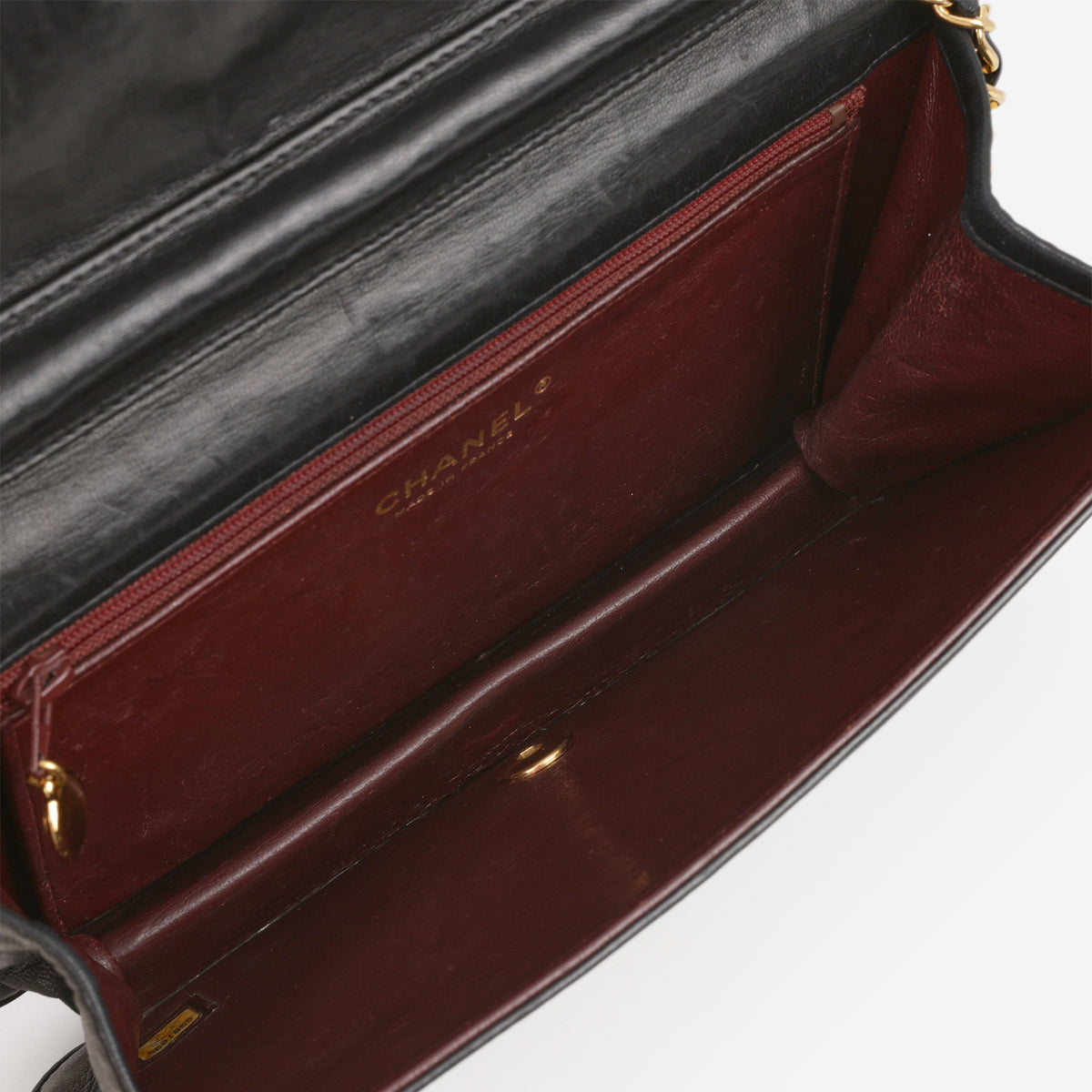 Chanel Vintage Single Full Flap - Black Lambskin | Gold Hardware