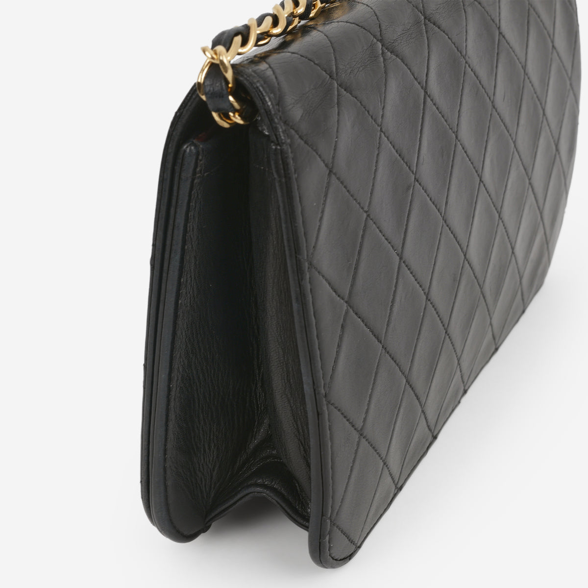Chanel Vintage Single Full Flap - Black Lambskin | Gold Hardware