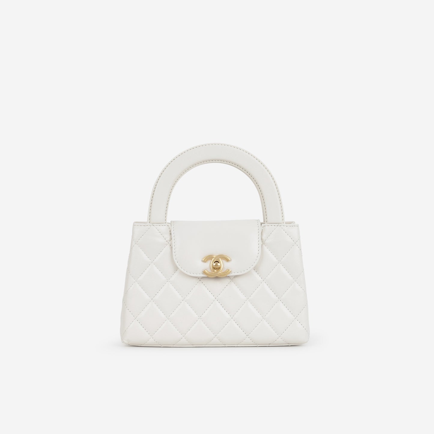 Chanel Small Kelly Re-Edition - White Calfskin | Aged Gold Hardware