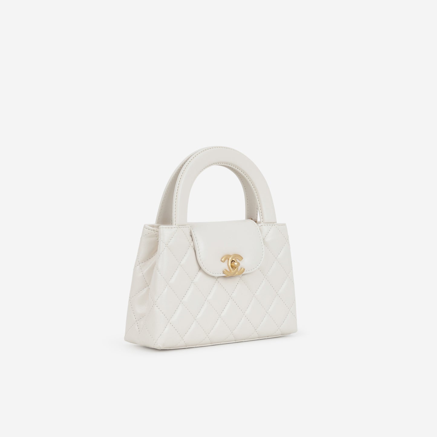 Chanel Small Kelly Re-Edition - White Calfskin | Aged Gold Hardware