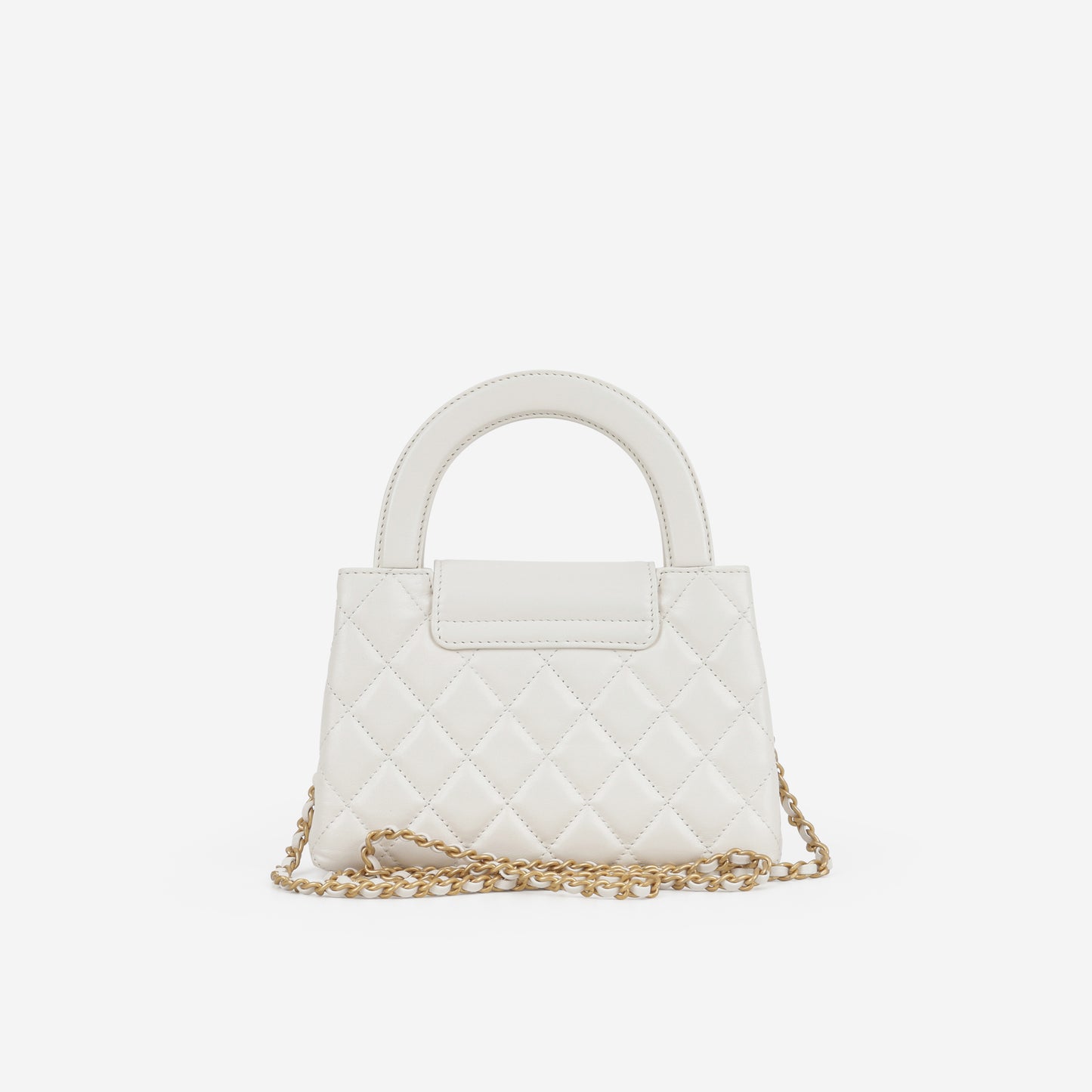 Chanel Small Kelly Re-Edition - White Calfskin | Aged Gold Hardware