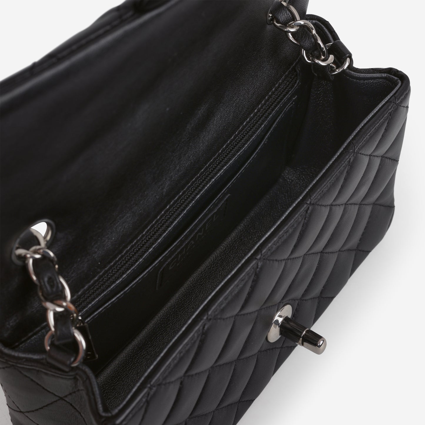 Chanel Mini Rectangular - Black Lambskin | Silver Hardware
