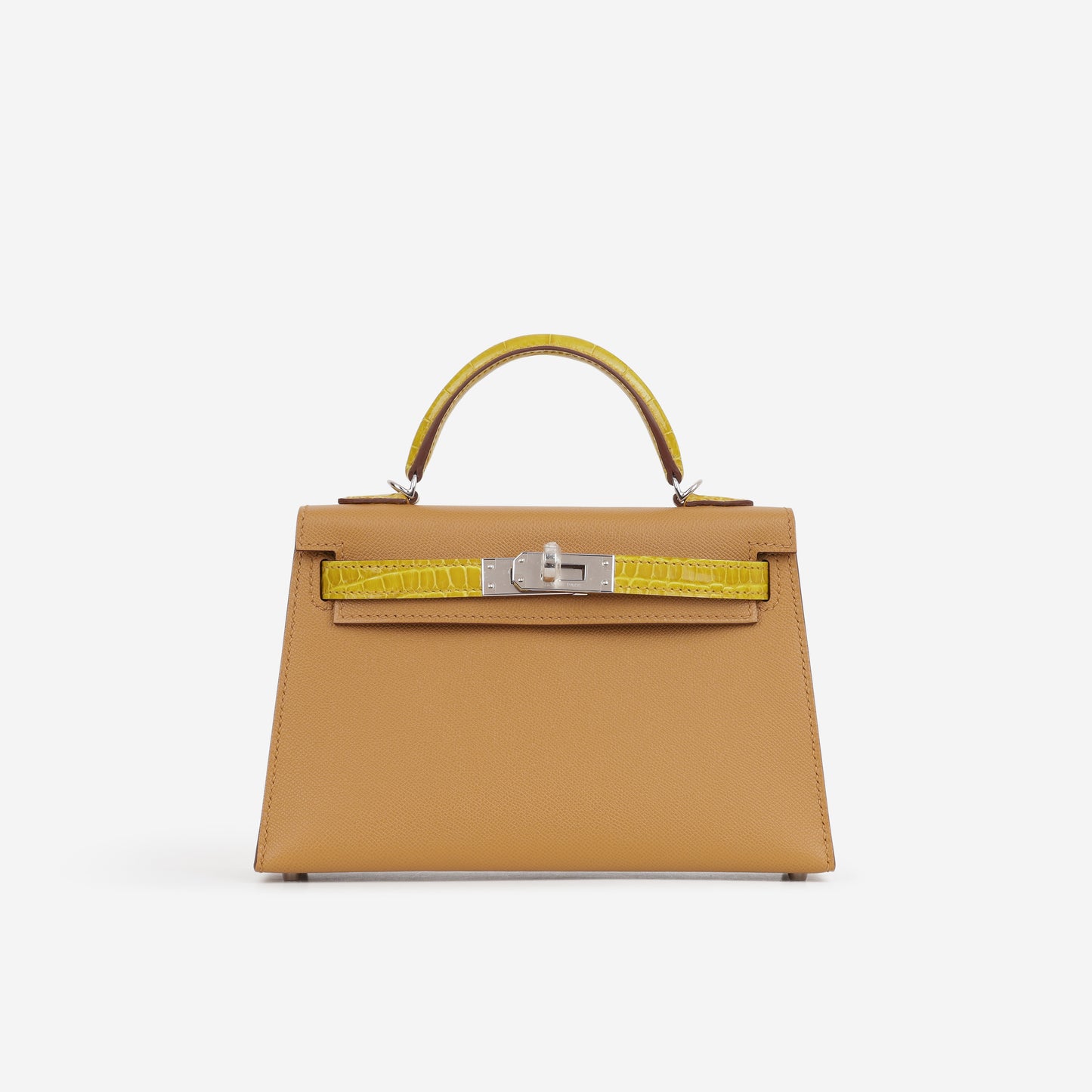 Hermès Mini Kelly 20cm Touch - Sesame Madame / Jaune Ambre Alligator Mississippiensis | Palladium Hardware