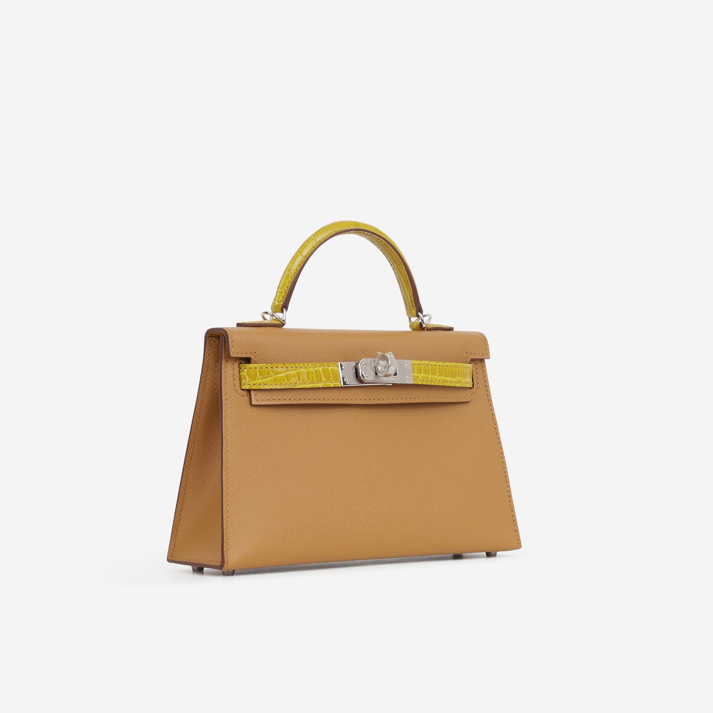 Hermès Mini Kelly 20cm Touch - Sesame Madame / Jaune Ambre Alligator Mississippiensis | Palladium Hardware