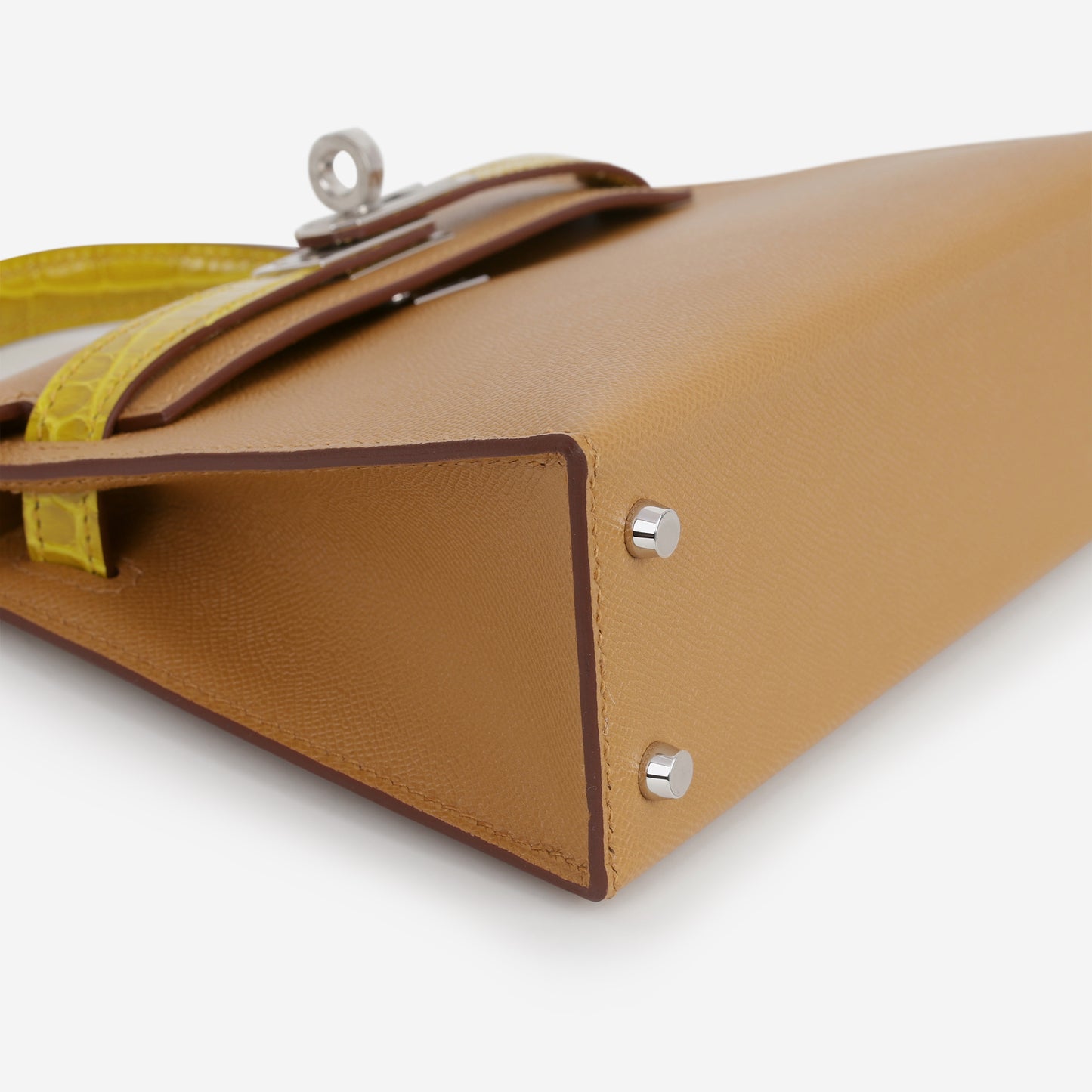 Hermès Mini Kelly 20cm Touch - Sesame Madame / Jaune Ambre Alligator Mississippiensis | Palladium Hardware