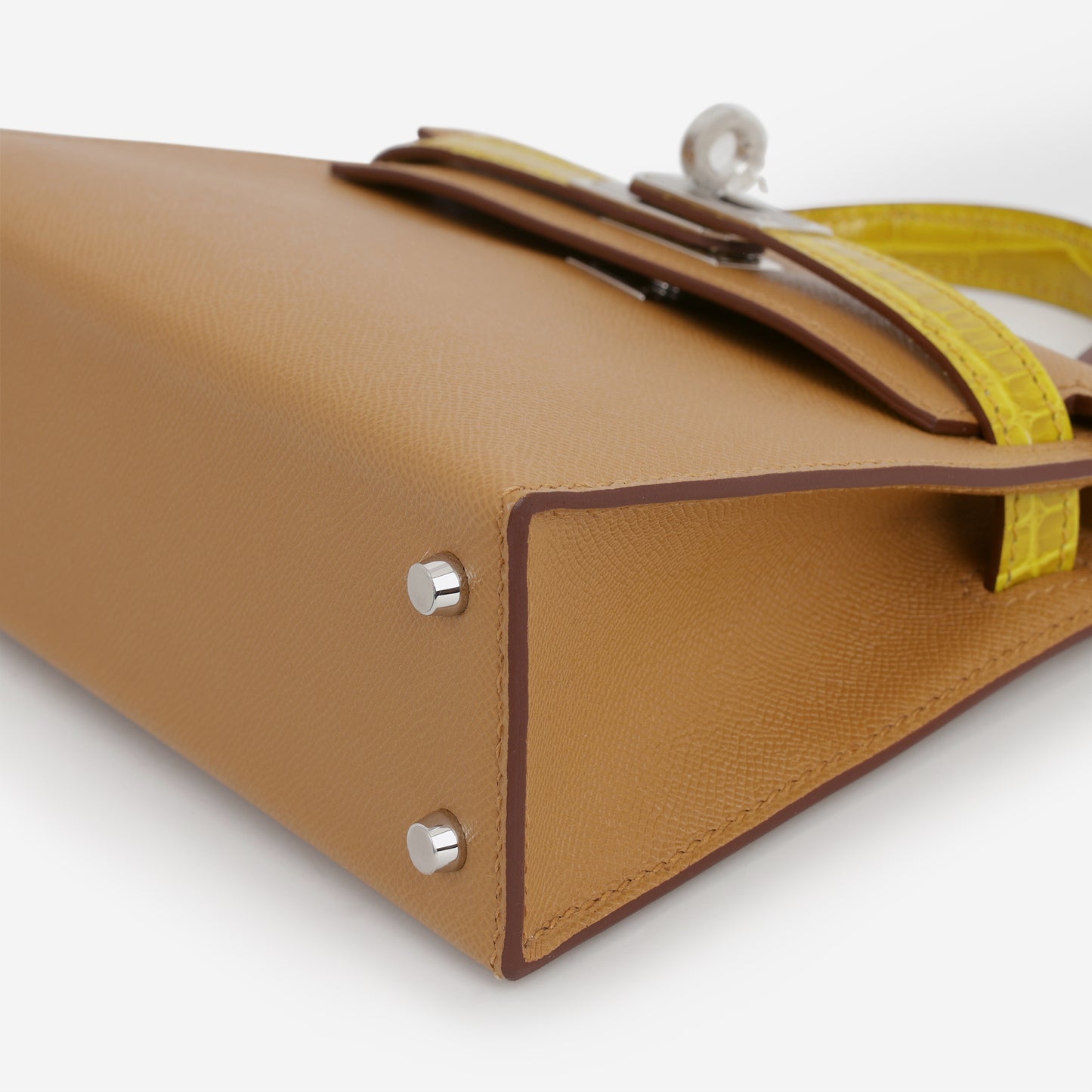 Hermès Mini Kelly 20cm Touch - Sesame Madame / Jaune Ambre Alligator Mississippiensis | Palladium Hardware