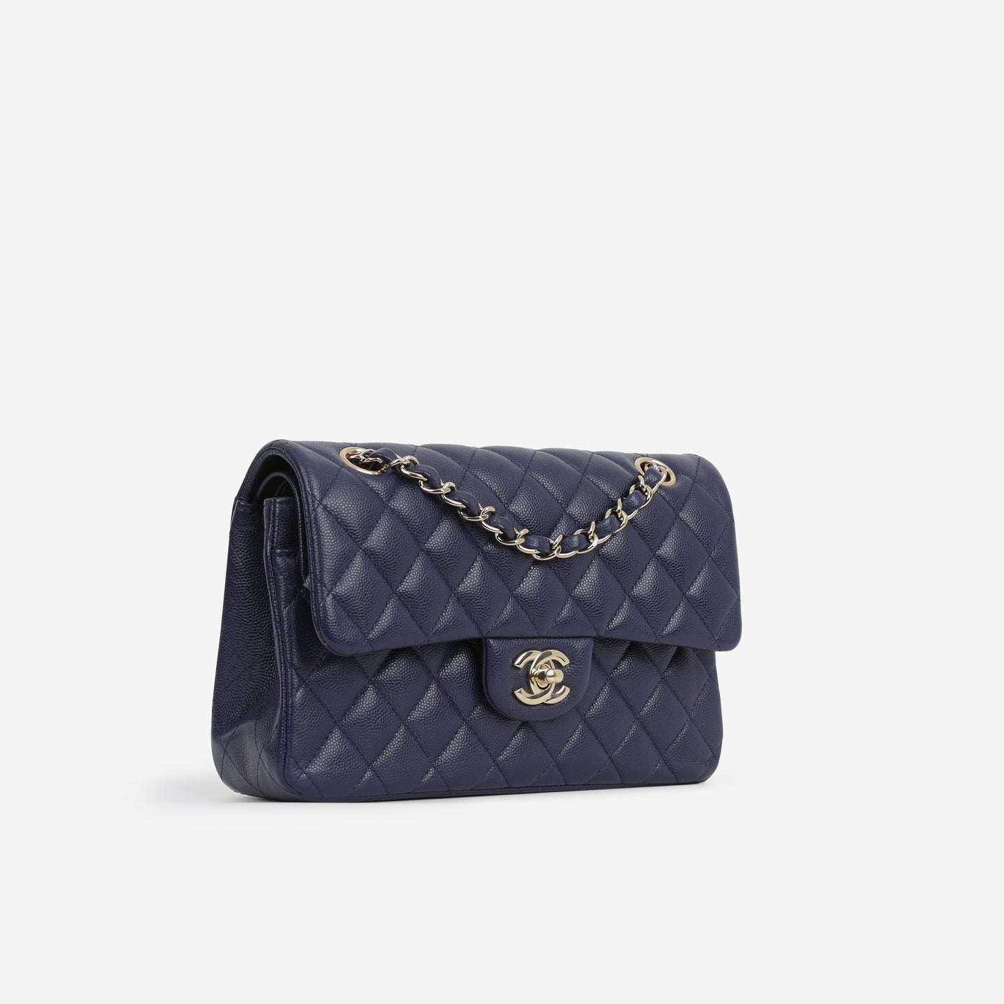 Chanel Small Classic Flap - Navy Caviar | Champagne Gold Hardware
