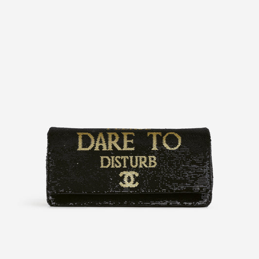 Chanel Paris-Cosmopolite "Dare to Disturb" Flap - Black / Gold Sequin | Gold Hardware